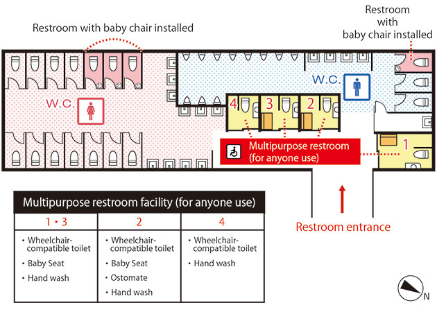 Restroom usage map