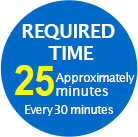 Required time Approximately 25 minutes. Every 30 minutes.