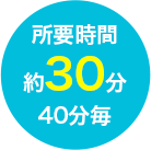 所要時間約30分40分毎